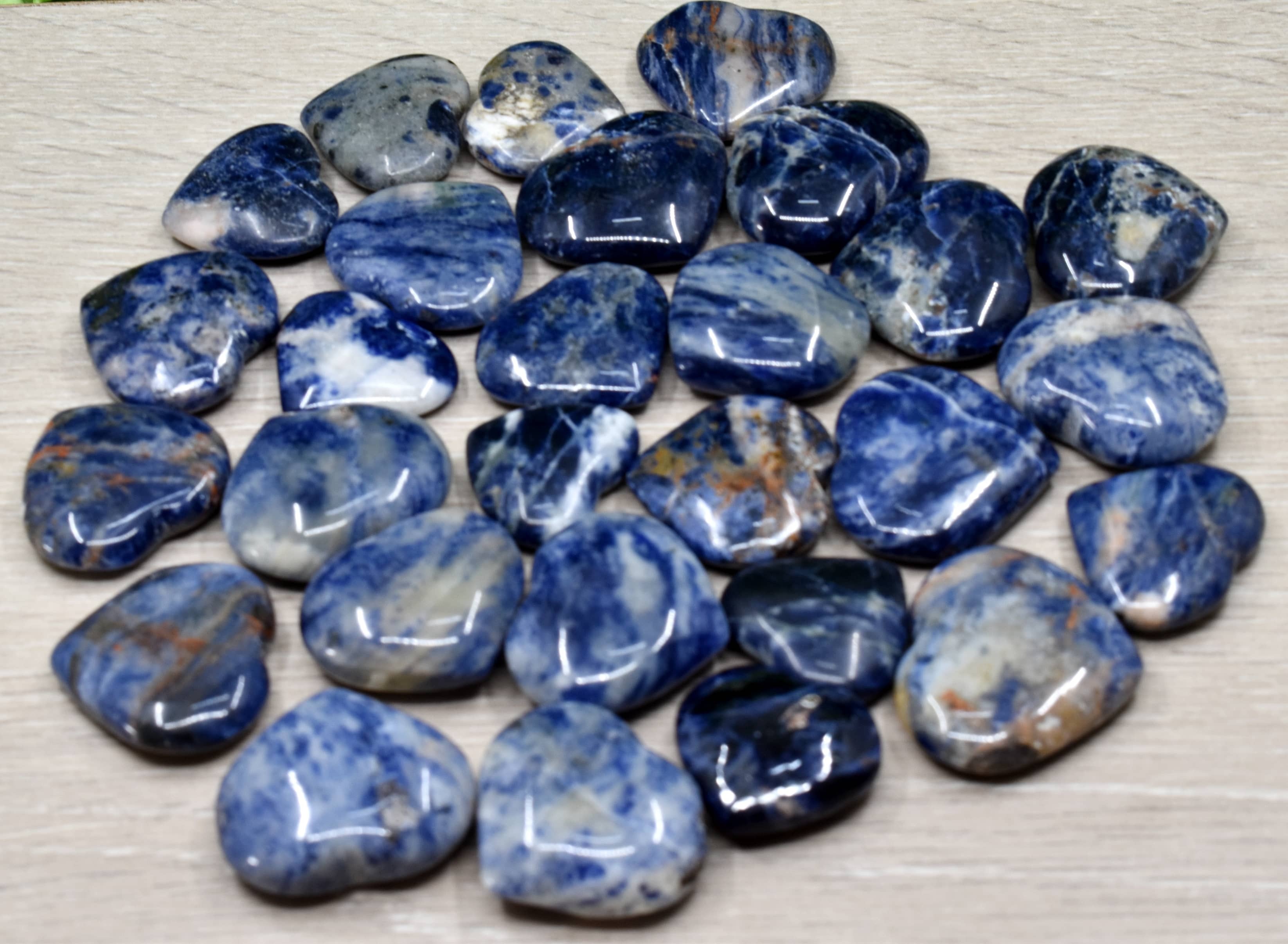 Sodalite Puffy Mini Hearts Crystal Hearts