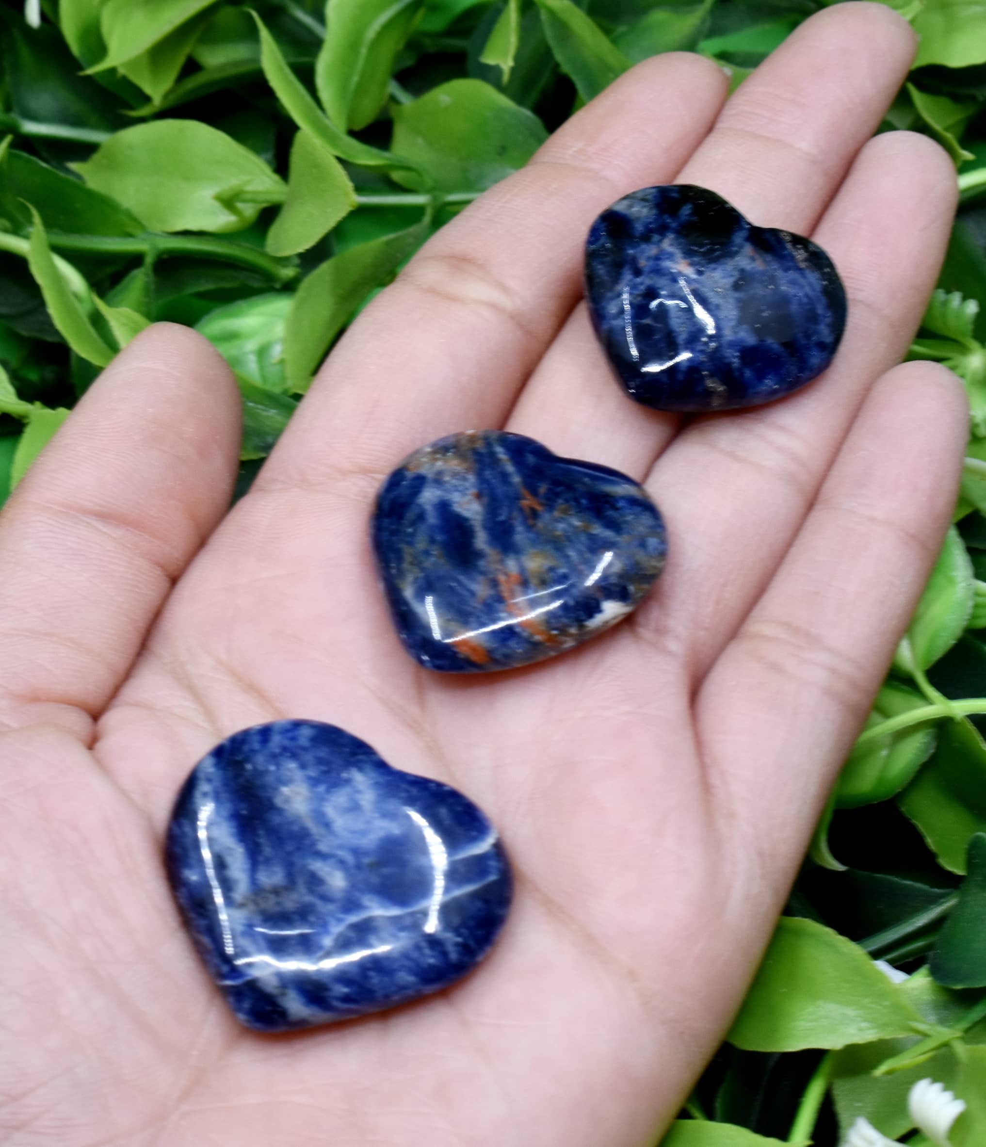 Sodalite Puffy Mini Hearts Crystal Hearts