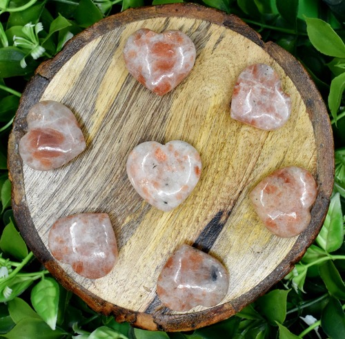 Sunstone Puffy Mini Hearts Crystal Heart