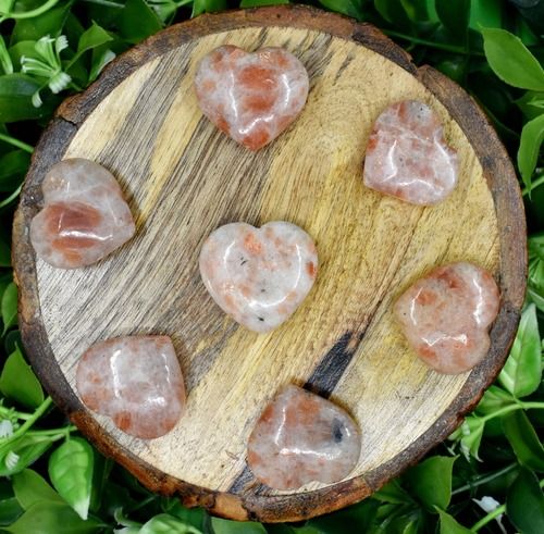 Sunstone Puffy Mini Hearts, Pocket Heart Mini Puffy Crystal Heart