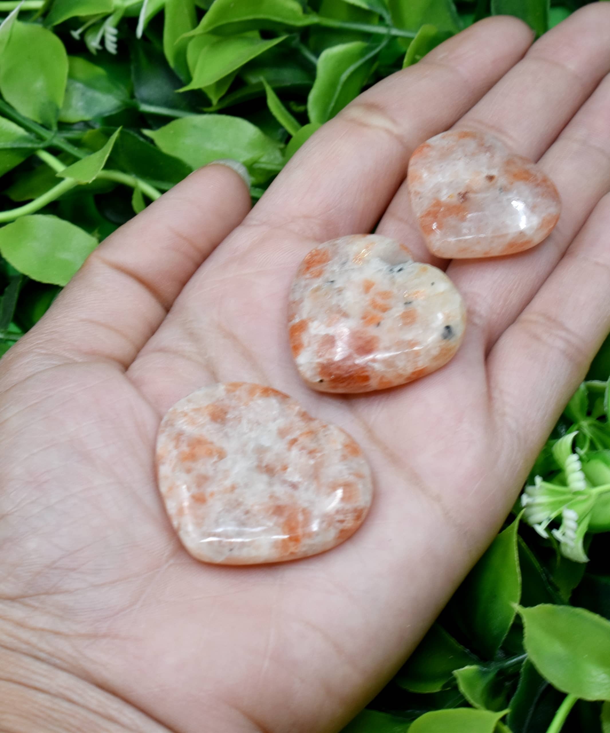 Sunstone Puffy Mini Hearts Crystal Heart