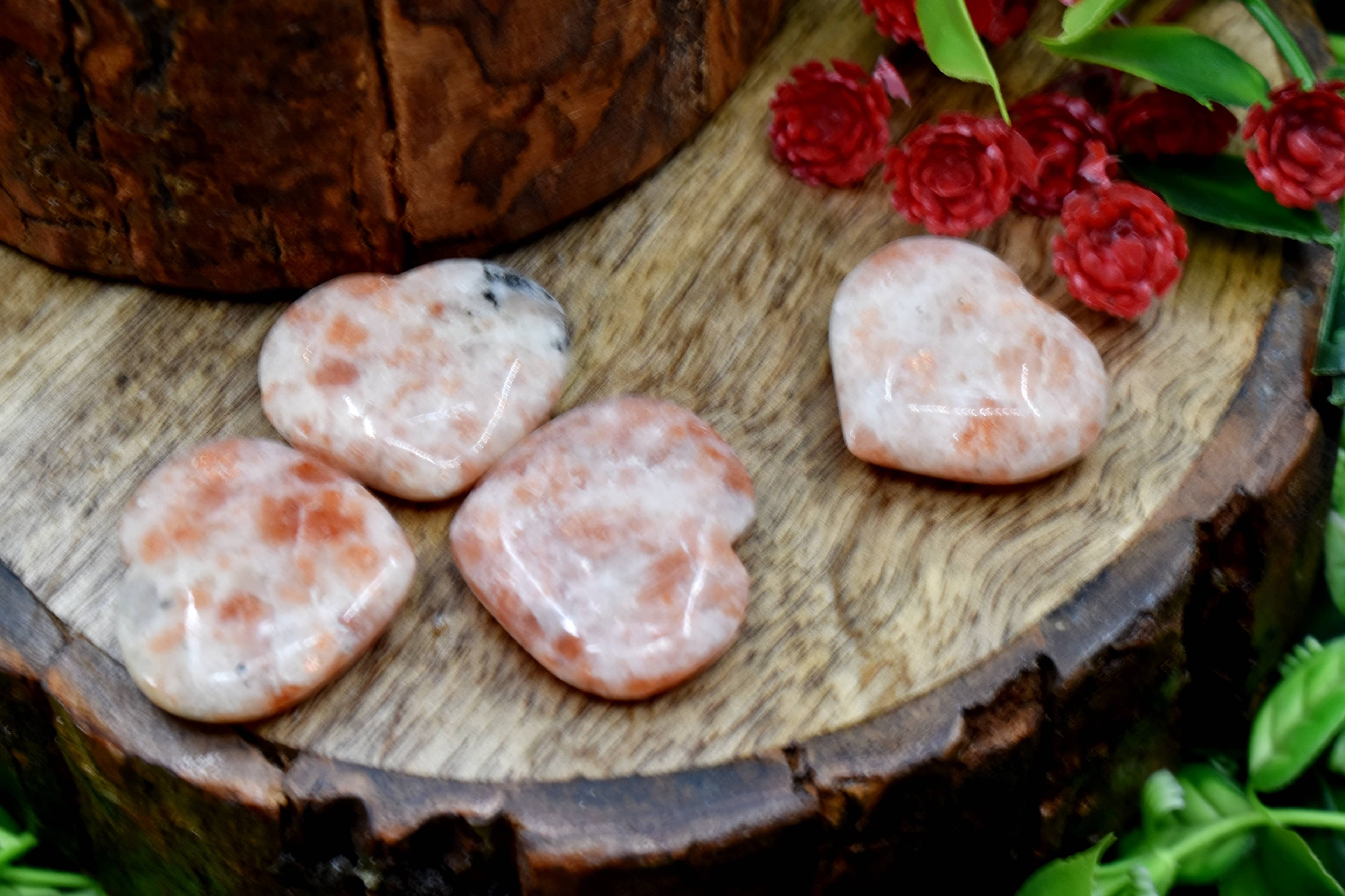 Sunstone Puffy Mini Hearts Crystal Heart