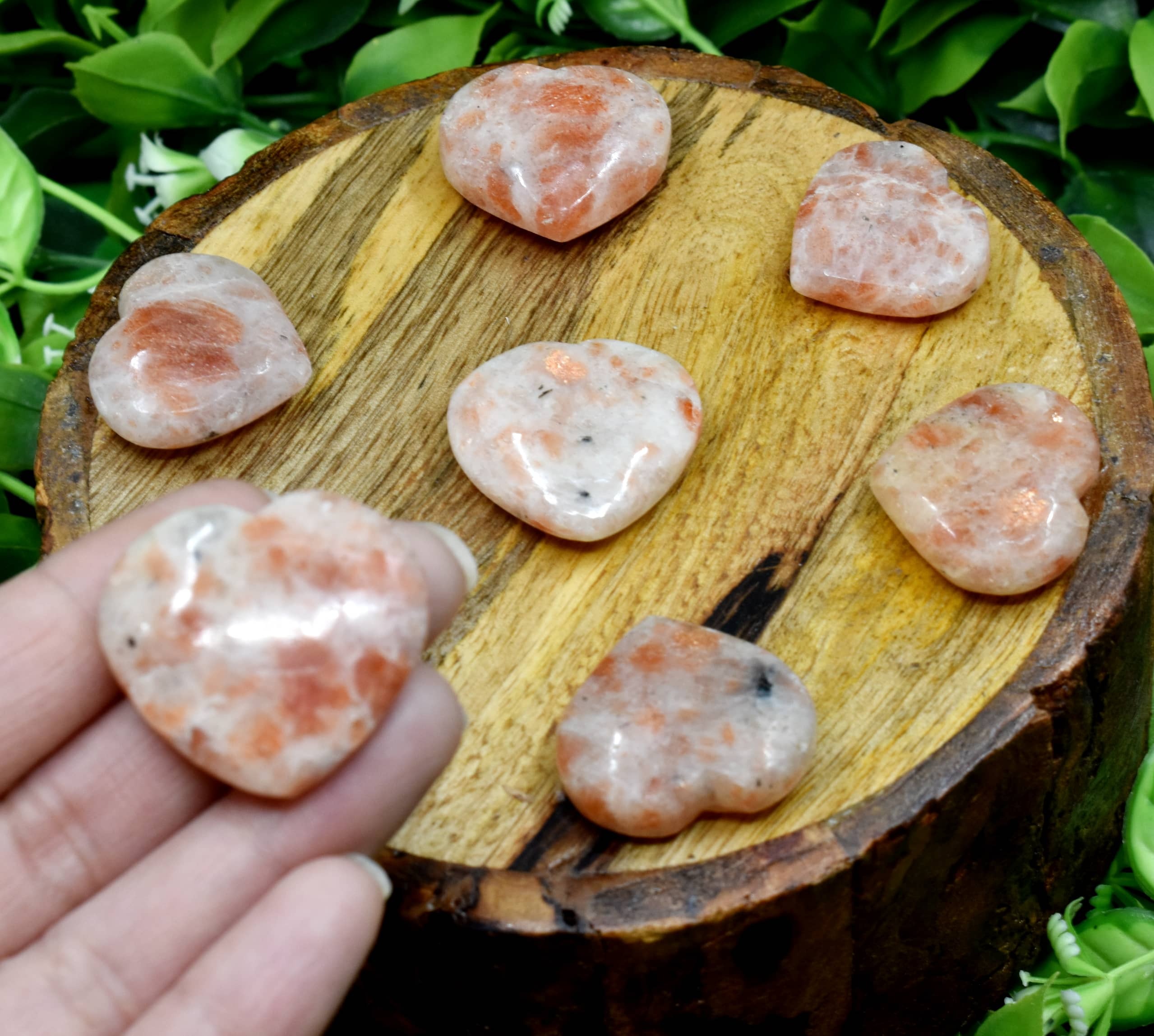 Sunstone Puffy Mini Hearts Crystal Heart