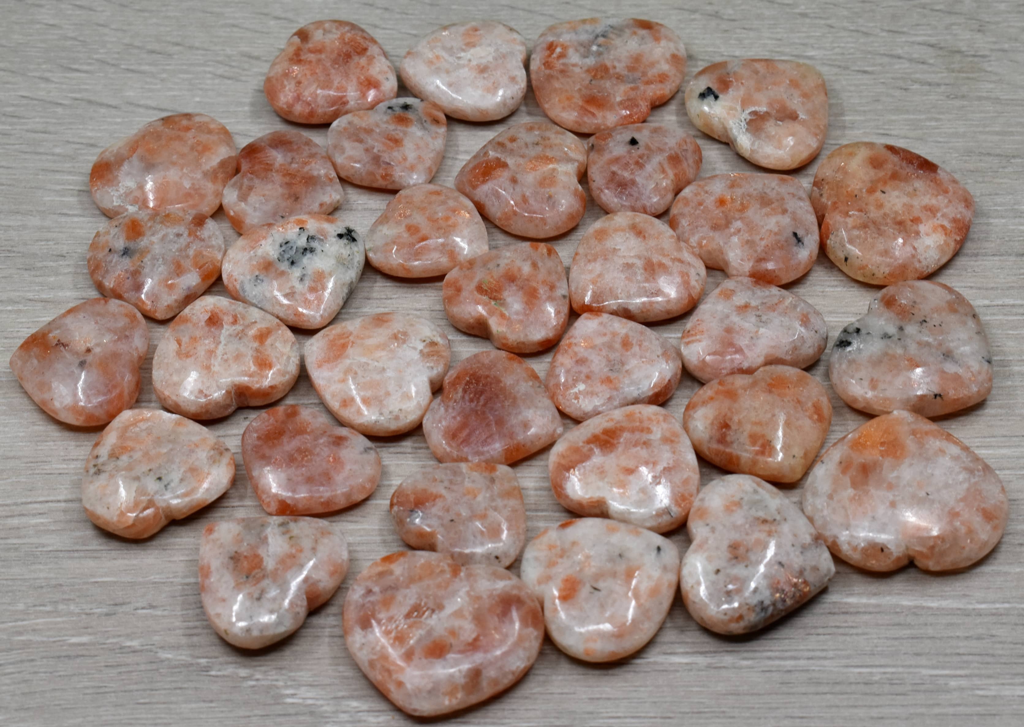 Sunstone Puffy Mini Hearts Crystal Heart