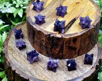 Amethyst Crystal Merkaba Stars, Crystal Grid, Energy Healing Sacred Geometry Stars