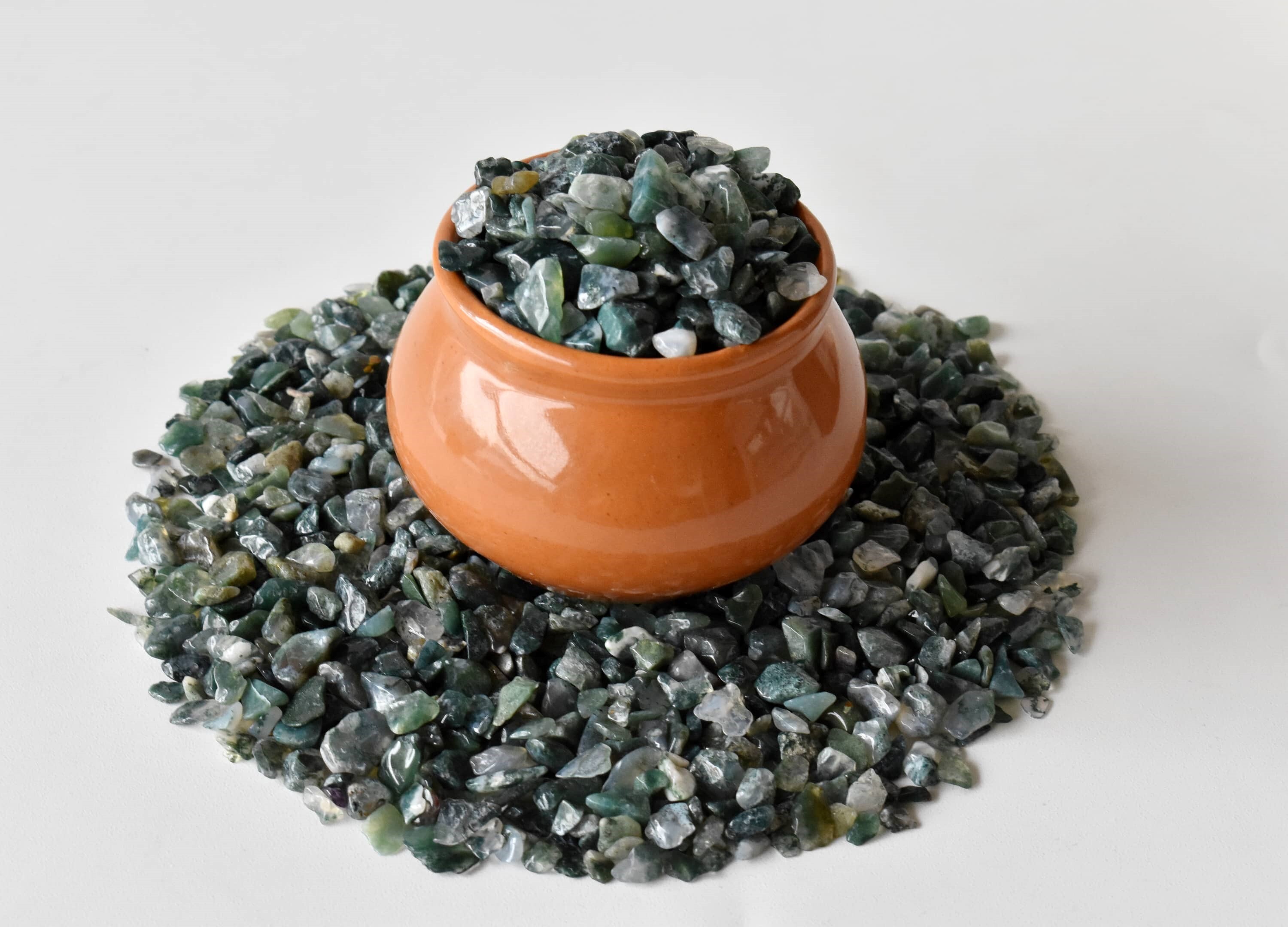 Moss Agate Gemstone Chips Loose Crystal Chips