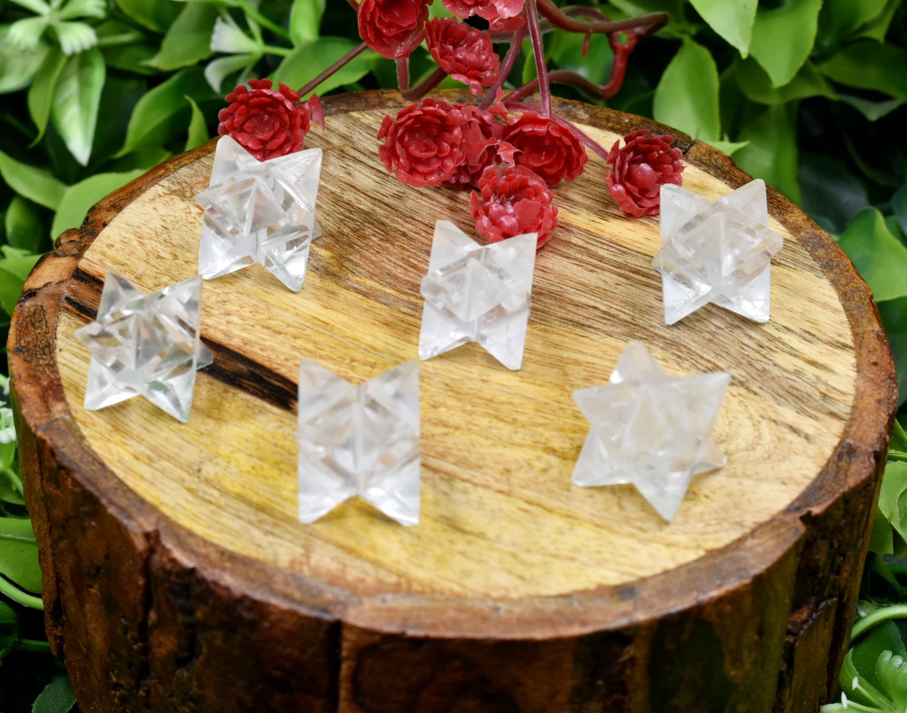 Crystal Quartz Crystal Merkaba Stars, Crystal Grid, Energy Healing Sacred Geometry Stars