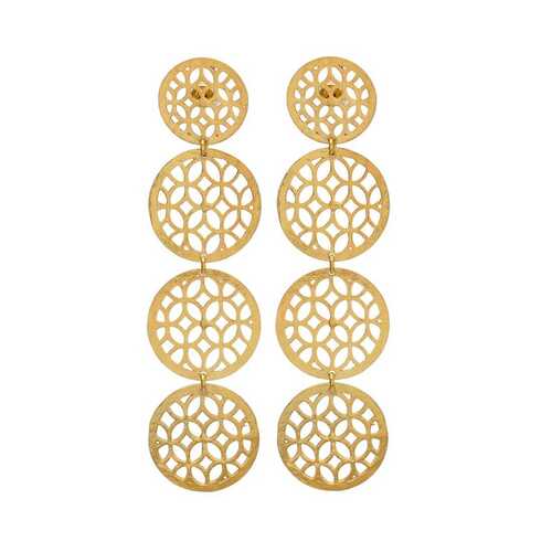 Woman gold plated dangle earring set