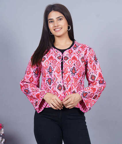 Cotton Pink Quilted Reversible Jacket - Age Group: 15-50