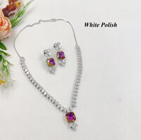 New Fancy  Designer American Diamond Necklace Set