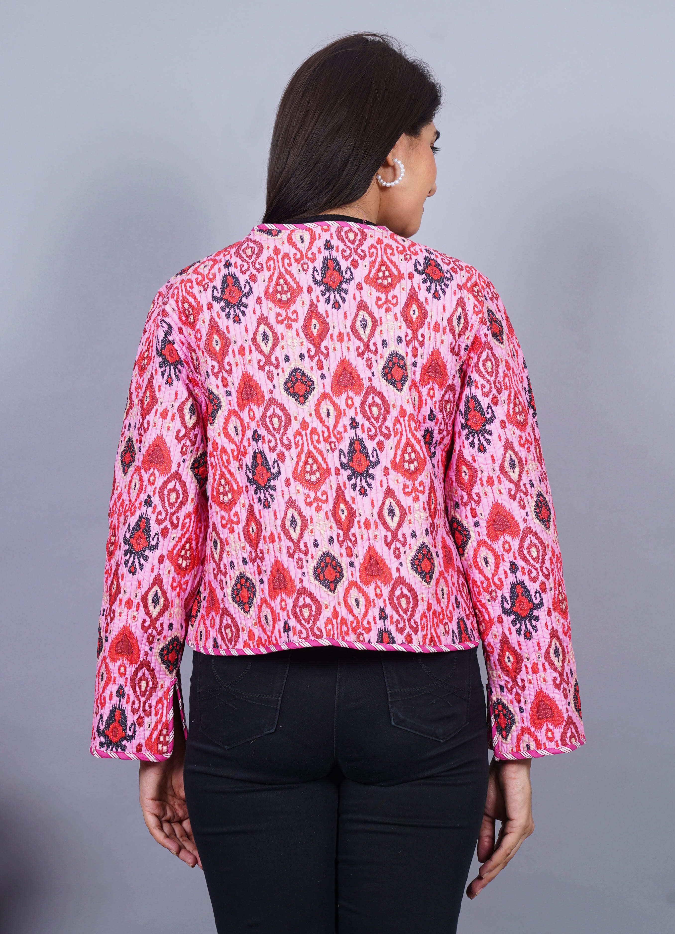 Cotton  Pink  Quilted Reversible Jacket