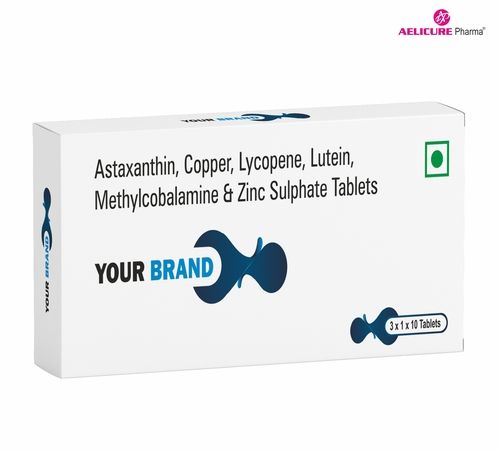 Astaxanthin Copper Lycopene Lutein Methylcobalamin And Zinc Sulphate Tablets - Best Before: 18 Months