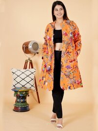 Cotton Quilted Long Jacket - Age Group: 15-50