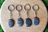 Hematite Key Chain, Gemstone Keychain Crystal Key Ring