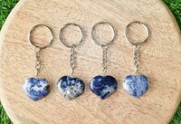 Sodalite Key Chain, Gemstone Keychain Crystal Key Ring