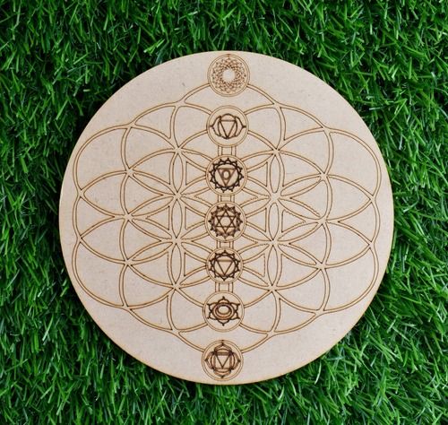 Tree of Life 7 Chakra Wooden Crystal Recharging Plates