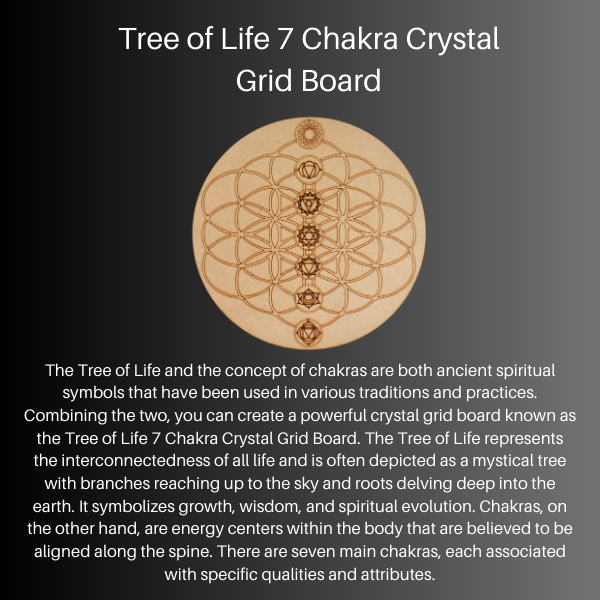 Tree of Life 7 Chakra Wooden Crystal Recharging Plates