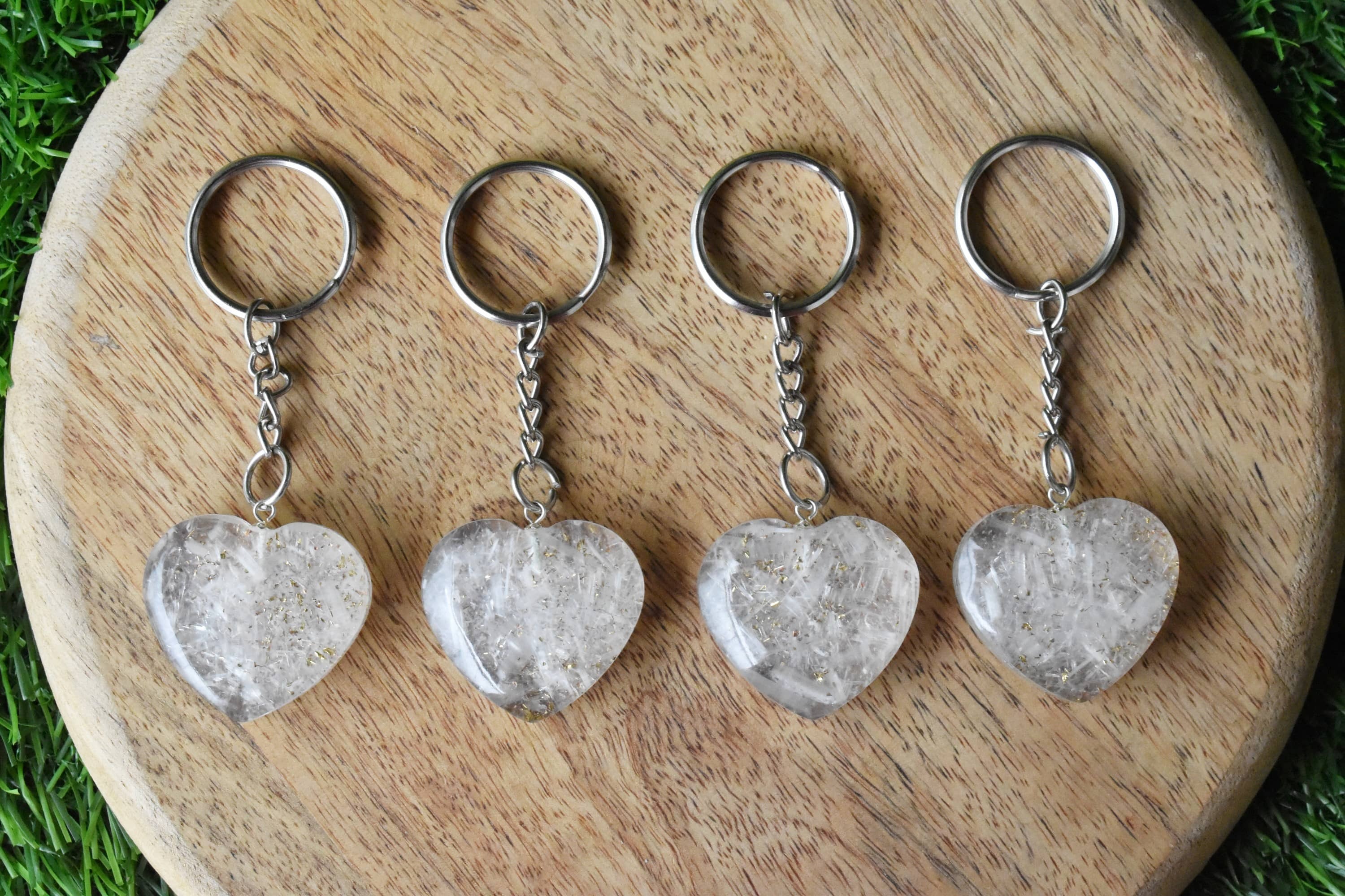 Selenite Key Chain, Gemstone Keychain Crystal Key Ring