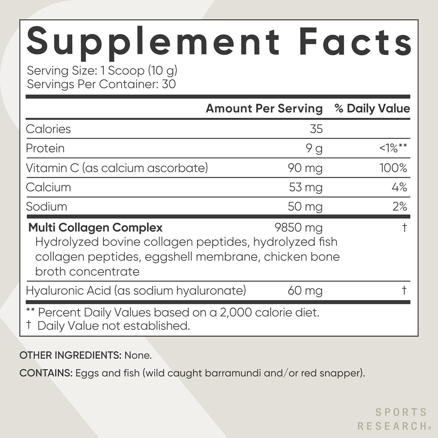 Sports Research Multi Collagen Protein Powder