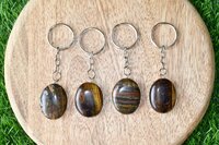 Tiger Eye Key Chain, Gemstone Keychain Crystal Key Ring