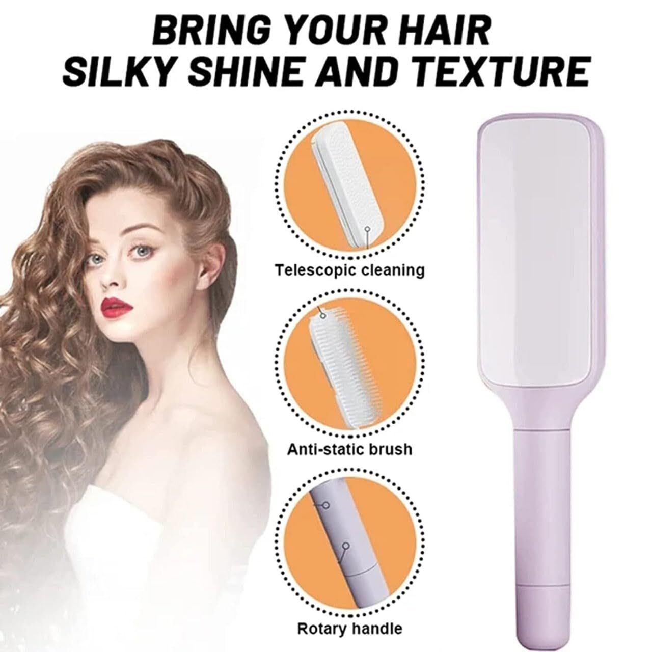 SELF CLEANING HAIR BRUSH FOR WOMEN
