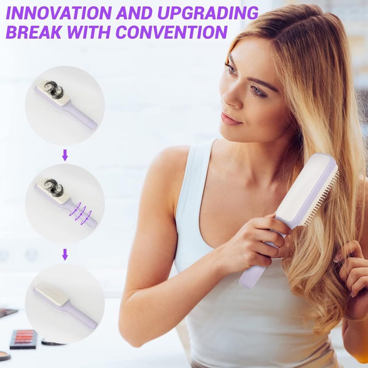 SELF CLEANING HAIR BRUSH FOR WOMEN