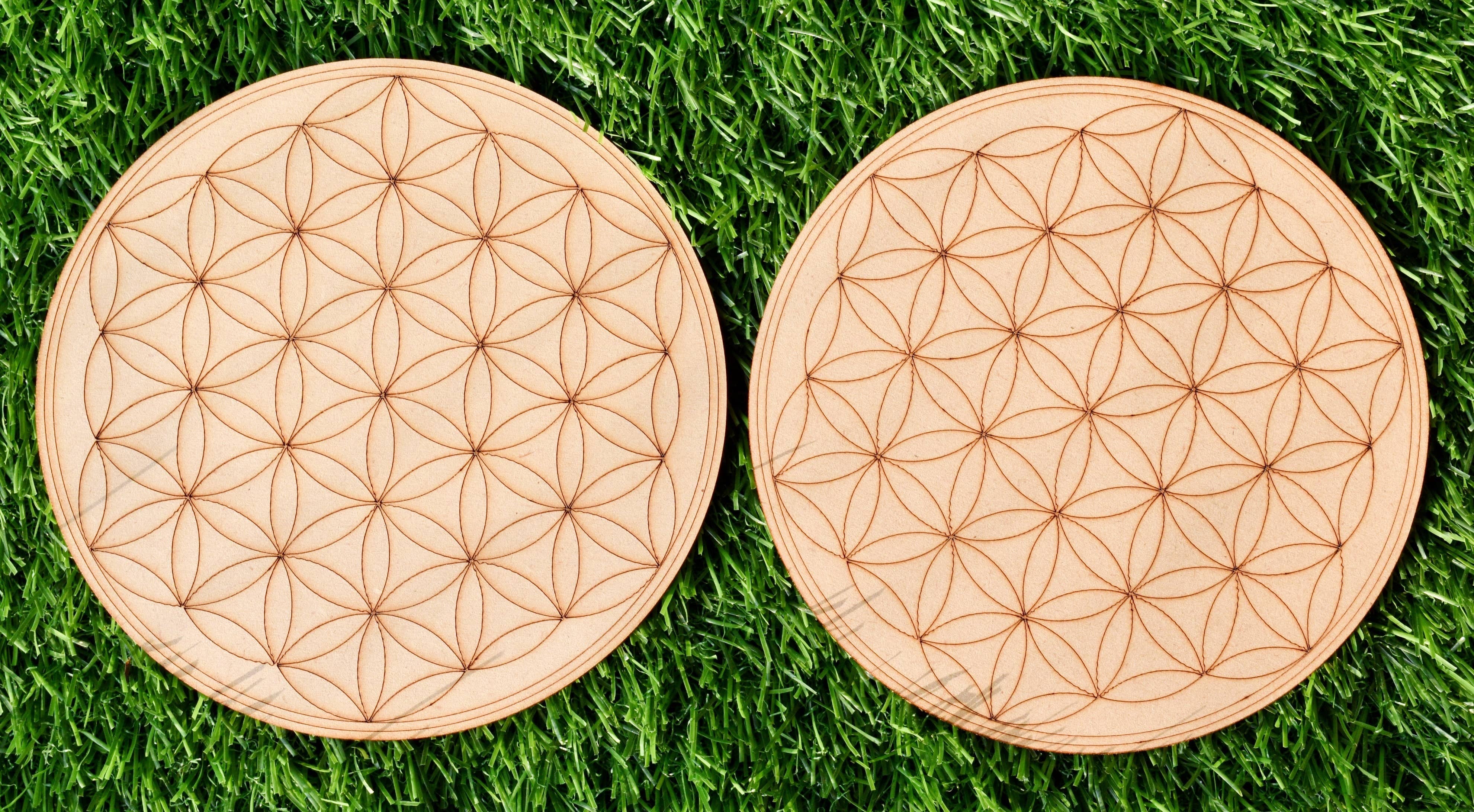 Tree of Life Crystal Grid Board, Wooden Crystal Recharging Plates