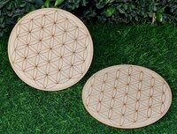 Tree of Life Crystal Grid Board, Wooden Crystal Recharging Plates