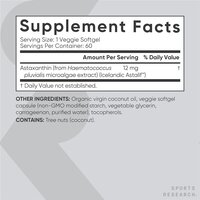 Sports Research Astaxanthin Supplement  - 12mg, 60 Count