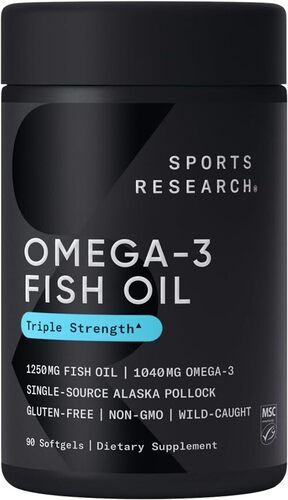 Sports Research Omega 3 Fish Oil 1250 Mg, 90 Ct