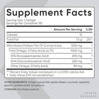 Sports Research Omega 3 Fish Oil 1250 mg, 90 ct