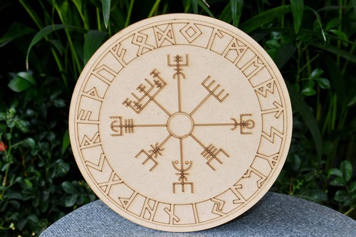 Rune Set Crystal Grid Board, Wooden Crystal Recharging Plates