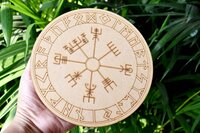 Rune Set Crystal Grid Board, Wooden Crystal Recharging Plates