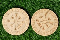 Rune Set Crystal Grid Board, Wooden Crystal Recharging Plates