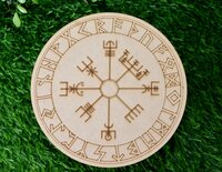 Rune Set Crystal Grid Board, Wooden Crystal Recharging Plates