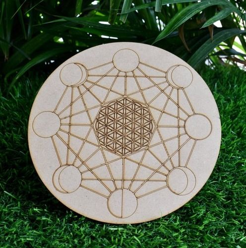 Moon Phases Crystal Grid Board, Wooden Crystal Recharging Plates
