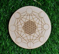 Moon Phases Crystal Grid Board, Wooden Crystal Recharging Plates