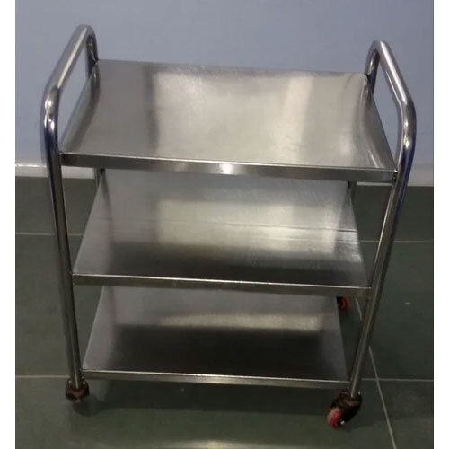 Stainless Steel Three Shelf Trolley