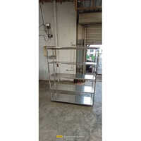 Stainless Steel 4 Shelves Storage Rack - Color: Silver