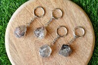 Smokey Quartz Key Chain, Gemstone Keychain Crystal Key Ring