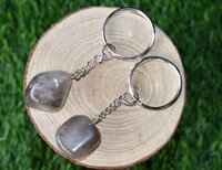 Smokey Quartz Key Chain, Gemstone Keychain Crystal Key Ring