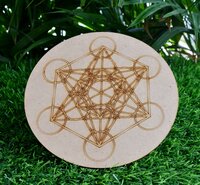 Metatron  Crystal Grid Board, Wooden Crystal Recharging Plates