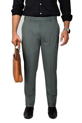 Green Professional Chic Ism Apparel Ankle Fit Trousers