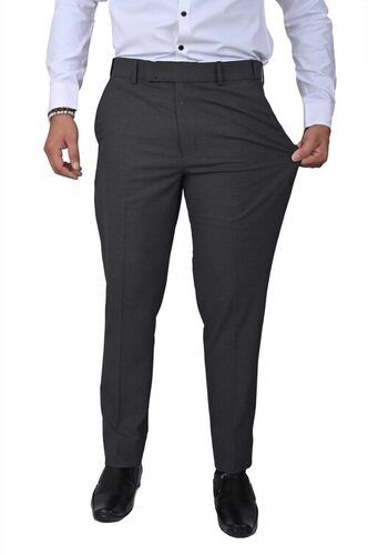 Grey Elevate Elegance Ism Apparel Ankle Fit Formal Trousers