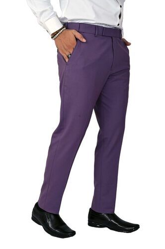 Washable Purple Contemporary Class Adiva Ankle-length Formal Pants