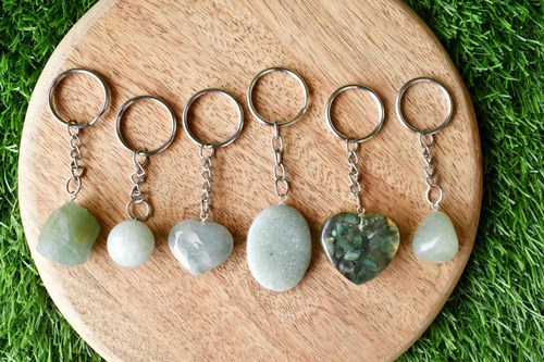 Green Aventurine Key Chain, Gemstone Keychain Crystal Key Ring