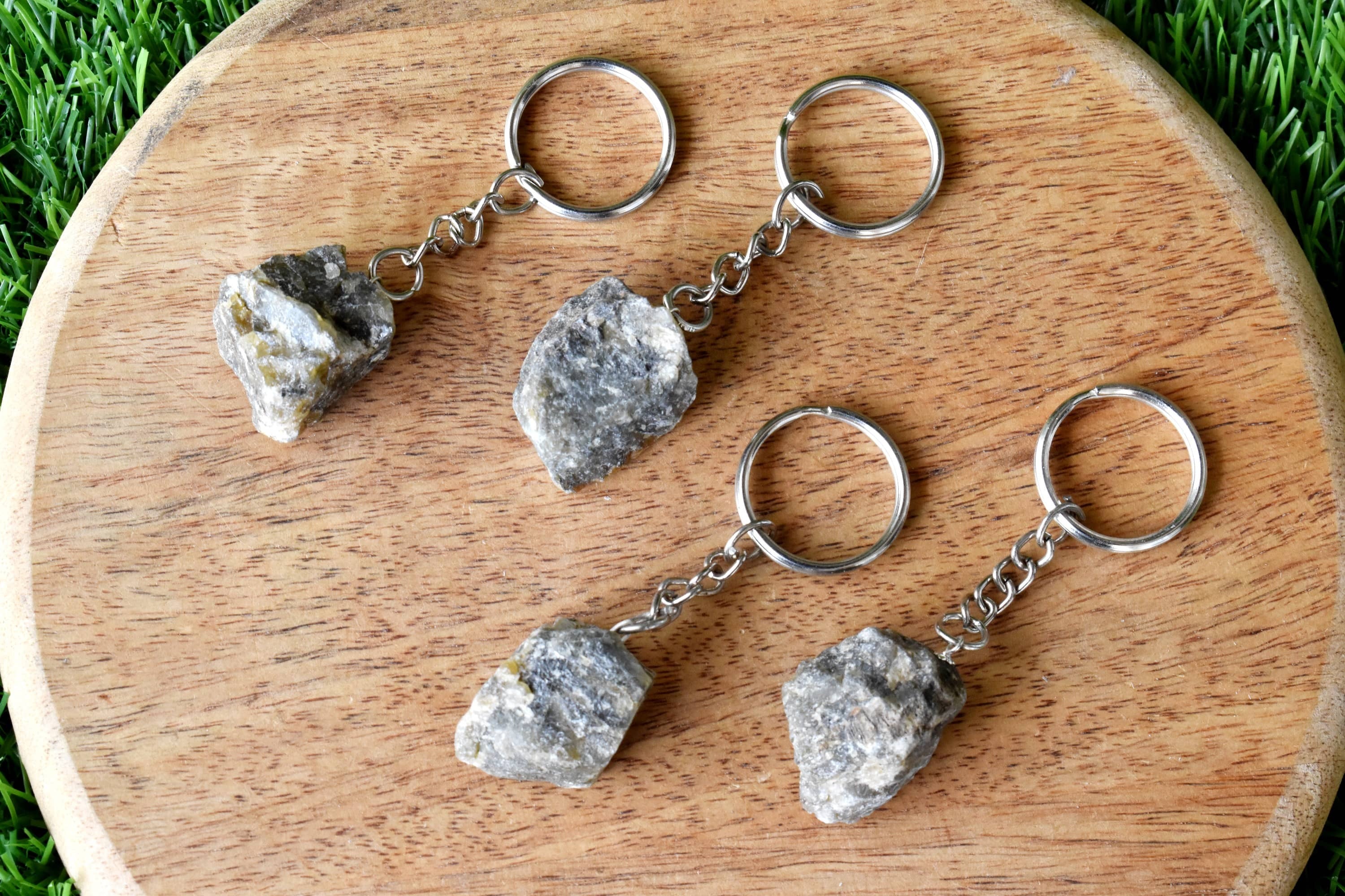 Labradorite Key Chain, Gemstone Keychain Crystal Key Ring