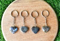 Labradorite Key Chain, Gemstone Keychain Crystal Key Ring