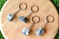 Moss Agate Key Chain, Gemstone Keychain Crystal Key Ring