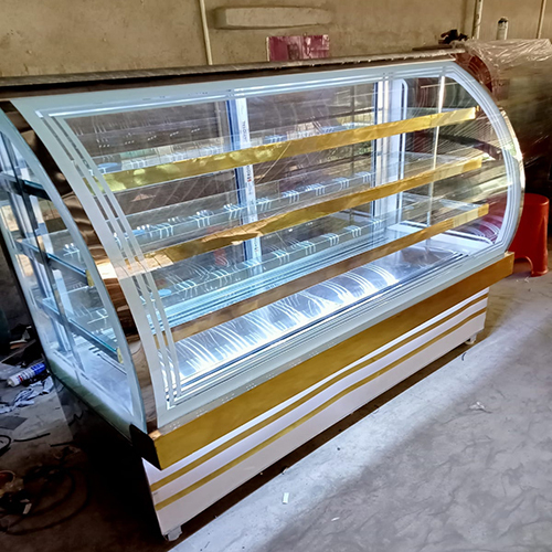 Sweet Display Counter With Golden Steel